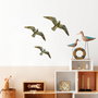 Aberto Design Flying Seagulls - 1 Decoración de Pared Dorada